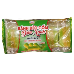 BÁNH DẺO CỐM ĐẬU XANH/青緑色のお餅 － 緑豆あん入り