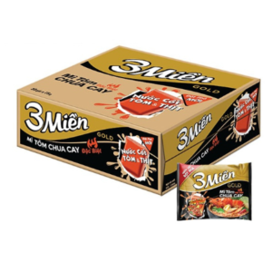 THÙNG 3 MIỀN GOLD TÔM CHUA CAY/ゴールドエビ風味ラーメン(30袋)