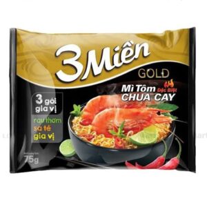 MÌ 3 MIỀN GOLD TÔM CHUA CAY/ゴールドエビ風味ラーメン
